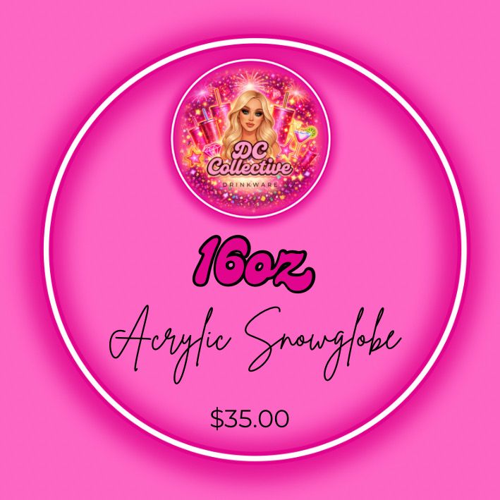 16oz Acrylic Snowglobe Tumbler