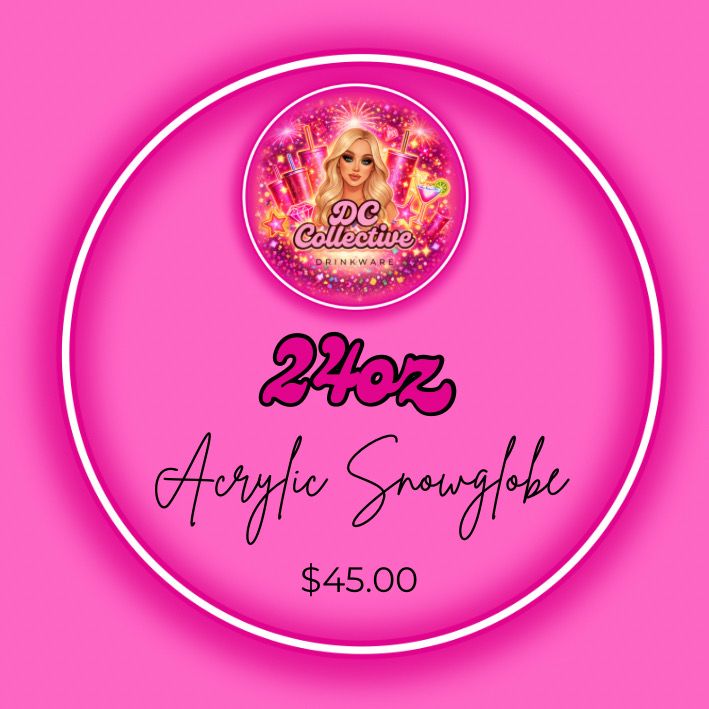 24oz Acrylic Snowglobe Tumbler