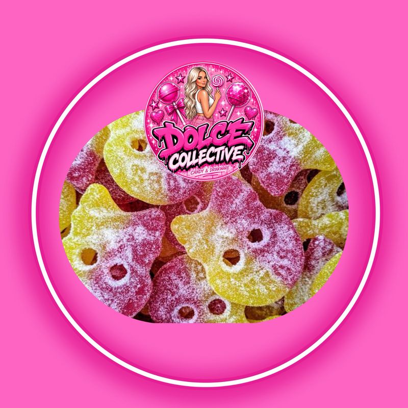 BUBS Sour Lemon Raspberry Skulls 100g