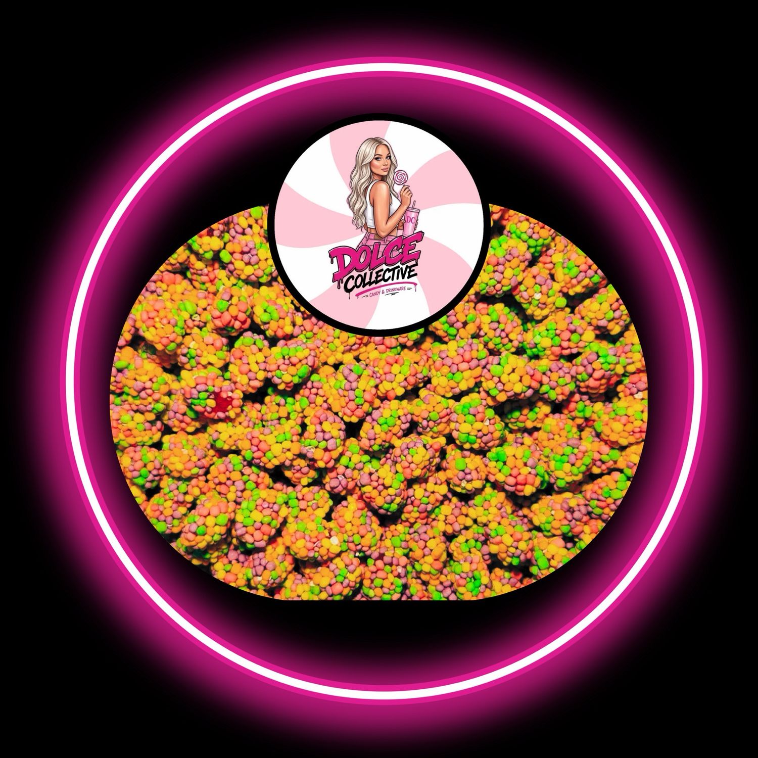 Rainbow Crunchy Gummy Clusters 100g