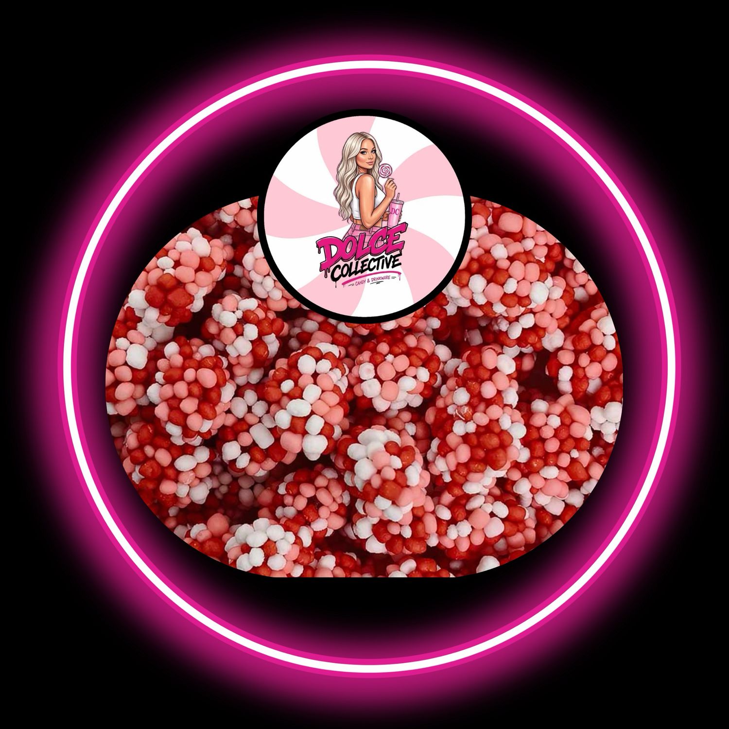 Strawberry Crunchy Gummy Clusters 100g
