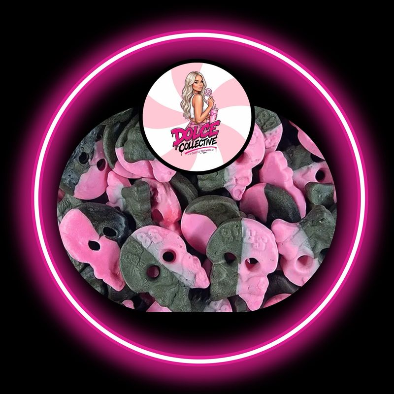BUBS Raspberry Licorice Skulls 100g