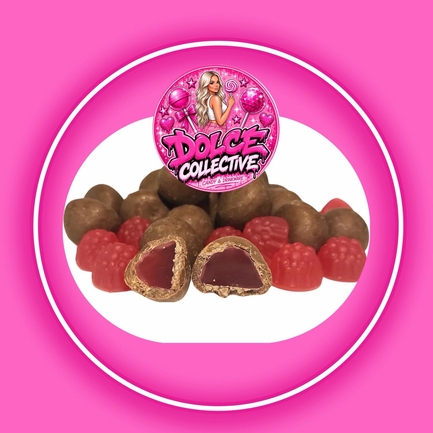 Milk Chocolate Covered Raspberry Jubes 100g