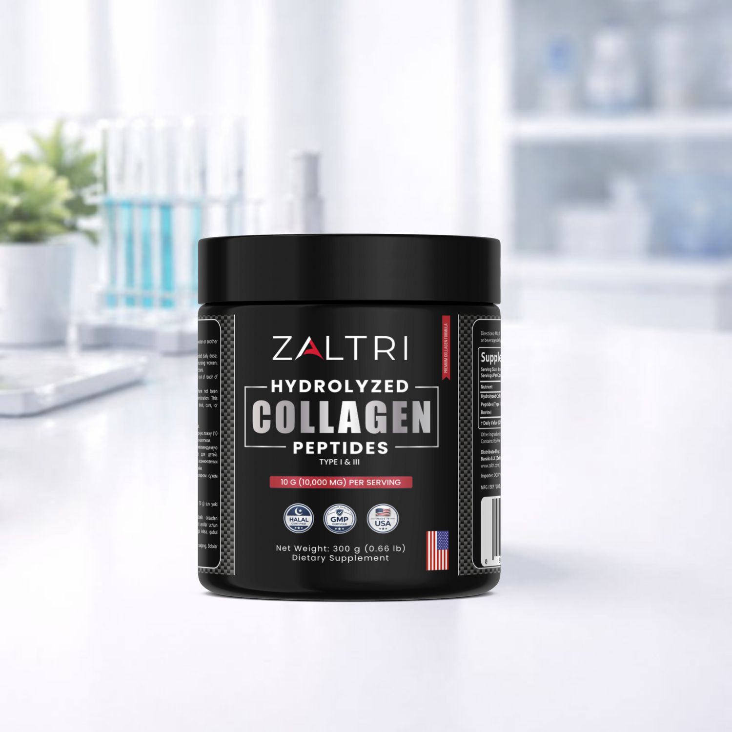 I Hydrolyzed Collagen Peptides — Type I &amp; III, Unflavored (300 g)