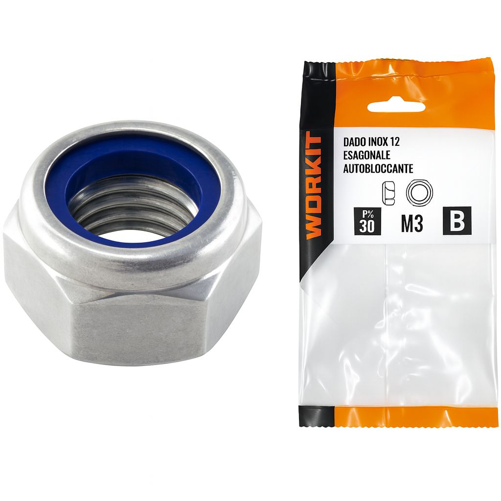 DADO ESAGONALE AUTOBLOCCANTE INOX A2 SELF - WORKIT DADO ESAGONALE AUTOBLOCCANTE INOX A2 SELF - WORKIT