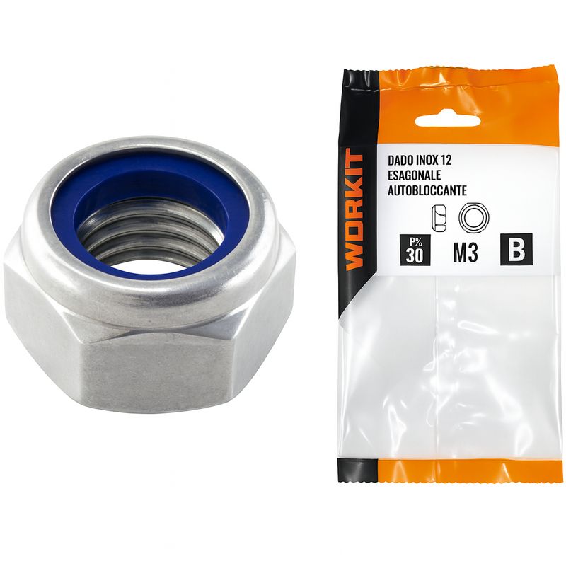 DADO ESAGONALE AUTOBLOCCANTE INOX A2 SELF - WORKIT DADO ESAGONALE AUTOBLOCCANTE INOX A2 SELF - WORKIT