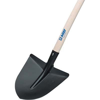 BADILE A PUNTA + SPALLA + MANICO DI LEGNO TITAN AGEF IN ACCIAIO TEMPRATO E FAGGIO (CM 29X28 GR 1840)