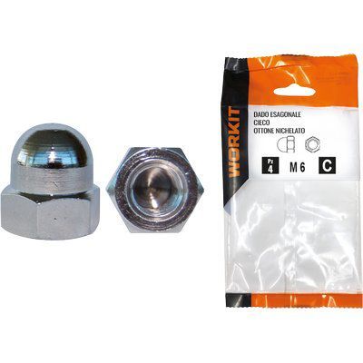 DADO ESAGONALE CIECO OTTONE NICHELATO SELF WORKIT M 10 - CF=PZ 2 DADO ESAGONALE CIECO OTTONE NICHELATO SELF WORKIT M 10 - CF=PZ 2