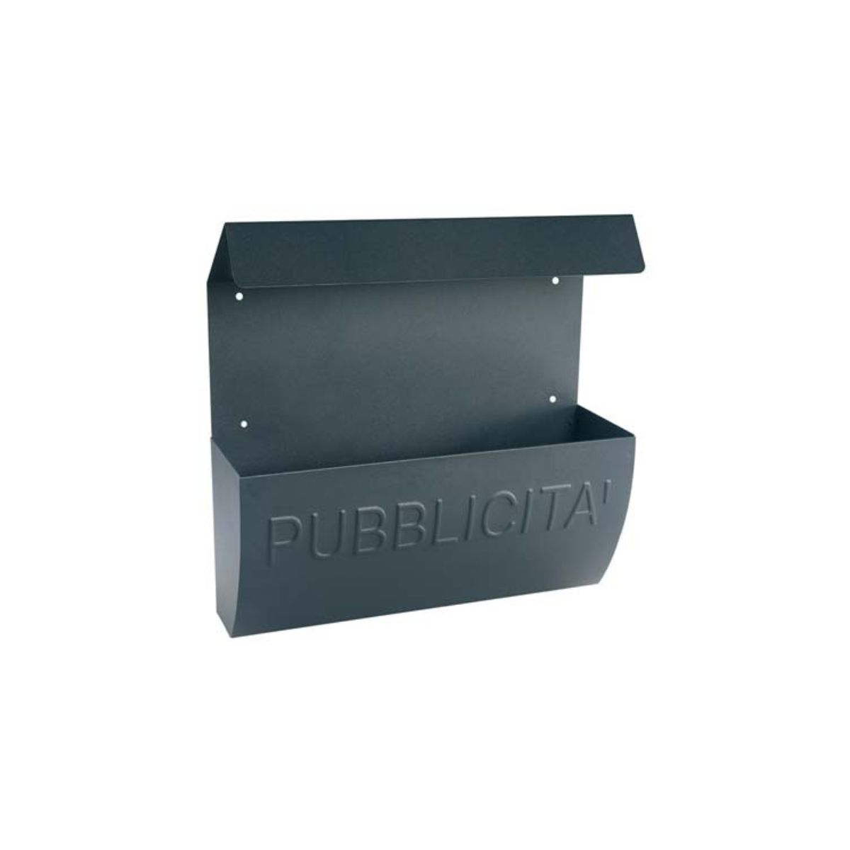 CASSETTA PORTA PUBBLICITA RECLAME ALUBOX IN ACCIAIO ZINCATO VERNICIATO GRIGIO ANTRACITE  ( MM 310X100 H.MM 310)