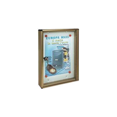 BACHECA PORTA AVVISI ALUBOX IN  ALLUMINIO COLOR BRONZO