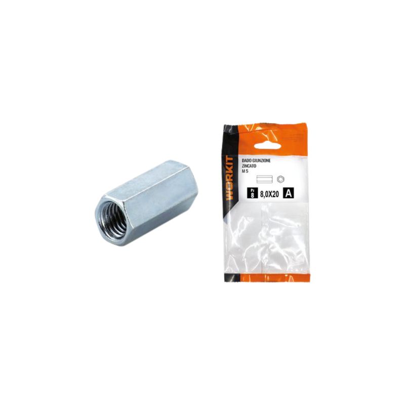 DADO GIUNZIONE ZINCATO SELF WORKIT  IN CONFEZIONI DA 2 PZ