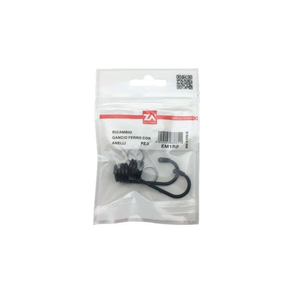 GANCIO METALLO PER CORDA ELASTICA IN CONF.DA 2 PZ