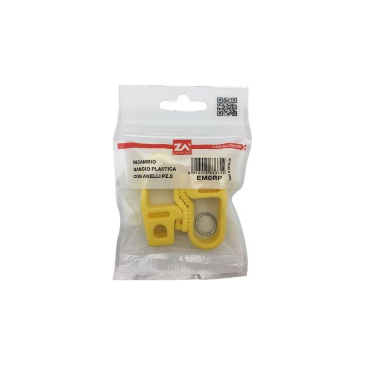 GANCIO PLASTICA PER CORDA ELASTICA  MM 6/8 IN CONF. DA 2 PZ