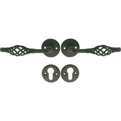 MANIGLIA BASKET ROSETTA FORO SAGOMATO COTTALI VERNICIATA NERA Q8 IN CONF. DA 2 PZ