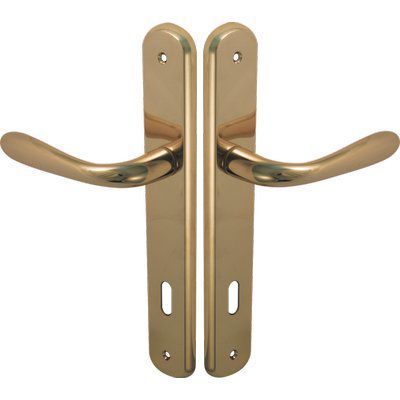 MANIGLIA GOCCIA OTTONE PLACCA FORO PATENT IN CONF. DA 2 PZ