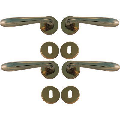 MANIGLIA GOCCIA OTTONE ROSETTA FORO PATENT ZAMA OTTONE LUCIDO Q8 IN CONF DA 4 PZ