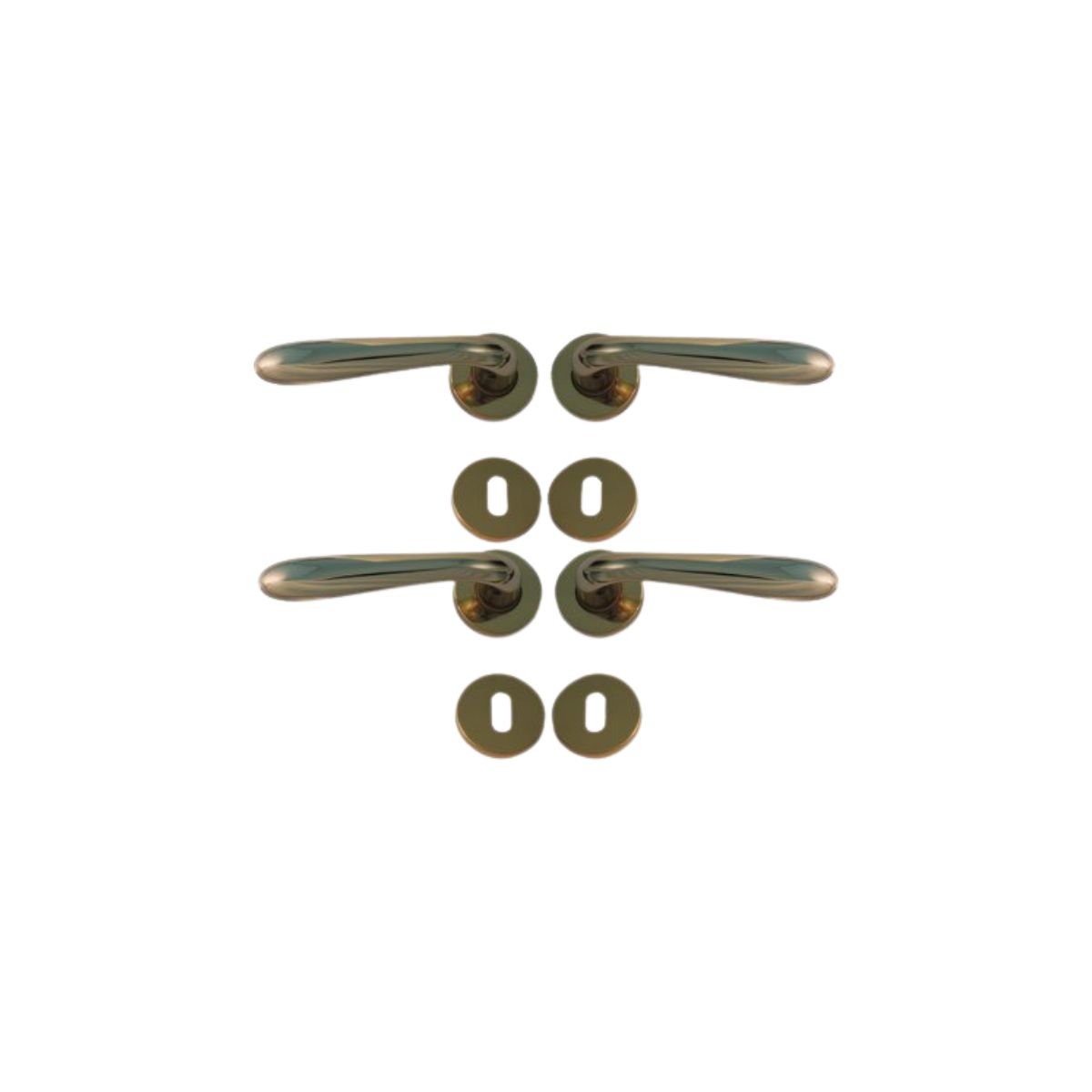 MANIGLIA GOCCIA OTTONE ROSETTA FORO PATENT ZAMA OTTONE LUCIDO Q8 IN CONF DA 4 PZ