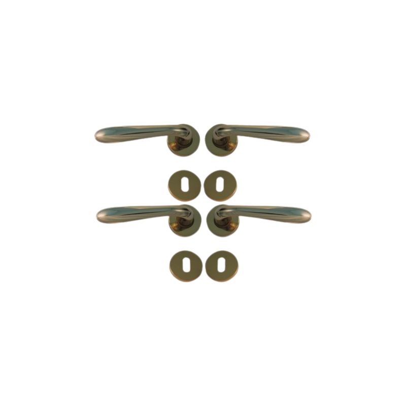 MANIGLIA GOCCIA OTTONE ROSETTA FORO PATENT ZAMA OTTONE LUCIDO Q8 IN CONF DA 4 PZ