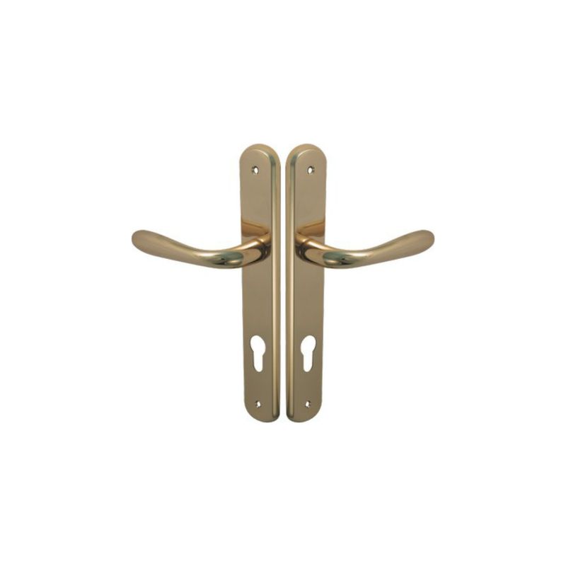 MANIGLIA GOCCIA OTTONE PLACCA FORO SAGOMATO  ZAMA OTTONE LUCIDO Q8 I.MM 90 IN CONF. DA 2 PZ