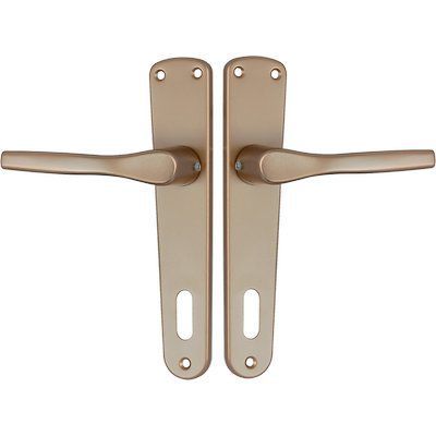 MANIGLIA GABRY PLACCA FORO PATENT  IN ALLUMINIO BRONZATO PLACCA Q8 I.MM 90 IN  CONF. DA 2 PZ