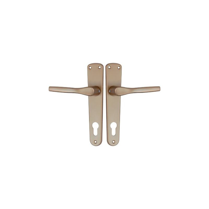 MANIGLIA GABRY PLACCA FORO SAGOMATO ALLUMINIO BRONZATO PLACCA Q8 I.MM 90  IN CONF. DA 2 PZ