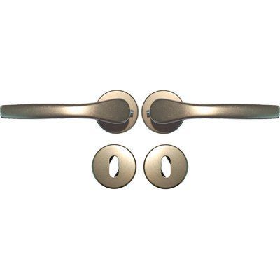MANIGLIA GABRY ROSETTA FORO PATENT ALLUMINIO BRONZATO Q8 IN CONF. DA 2 PZ