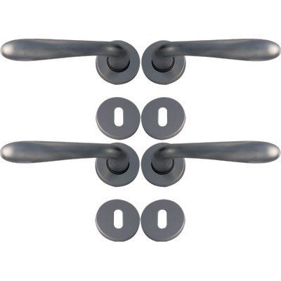 MANIGLIA GOCCIA CROMO ROSETTA FORO PATENT ZAMA CROMO SATINATA Q8 CONF. 4 PZ