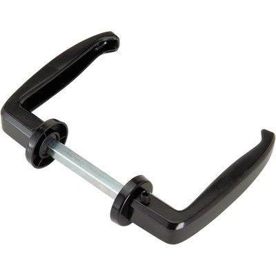 MANIGLIA PORTA METALLO 357 COMBI VERNICIATA NERA  GRANO LATERALE MM 64/77 Q8