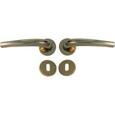 MANIGLIA TORINO OTTONE ROSETTA FORO PATENT 	ZAMA OTTONE LUCIDO Q8 IN CONF. DA 2 PZ