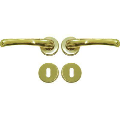 MANIGLIA RIO ROSETTA FORO PATENT OTTONE LUCIDO Q8 CONF. DA 2 PZ