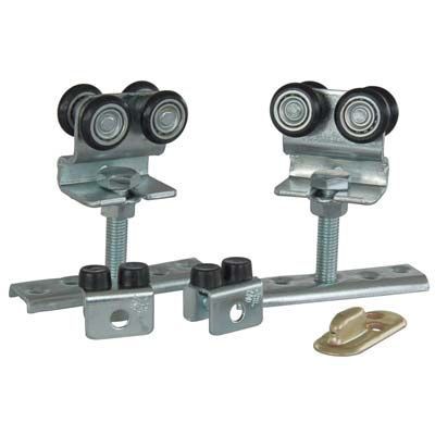 KIT CARRELLI SCORREVOLI 2023/05 OMGE PER BINARIO 20 – 2 CARRELLI + 2 FERMI + 1 PINNA