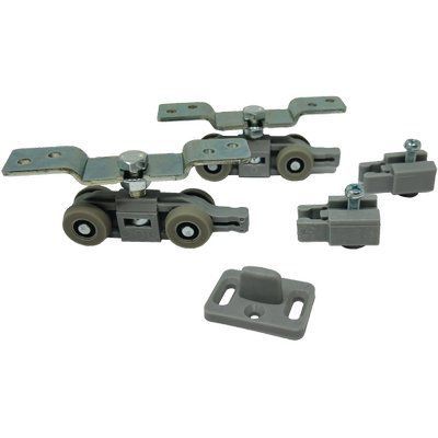 KIT CARRELLI SCORREVOLI 1400/07 OMGE PER BINARIO 1400 – 2 CARRELLI + 2 FERMI + 1 PINNA