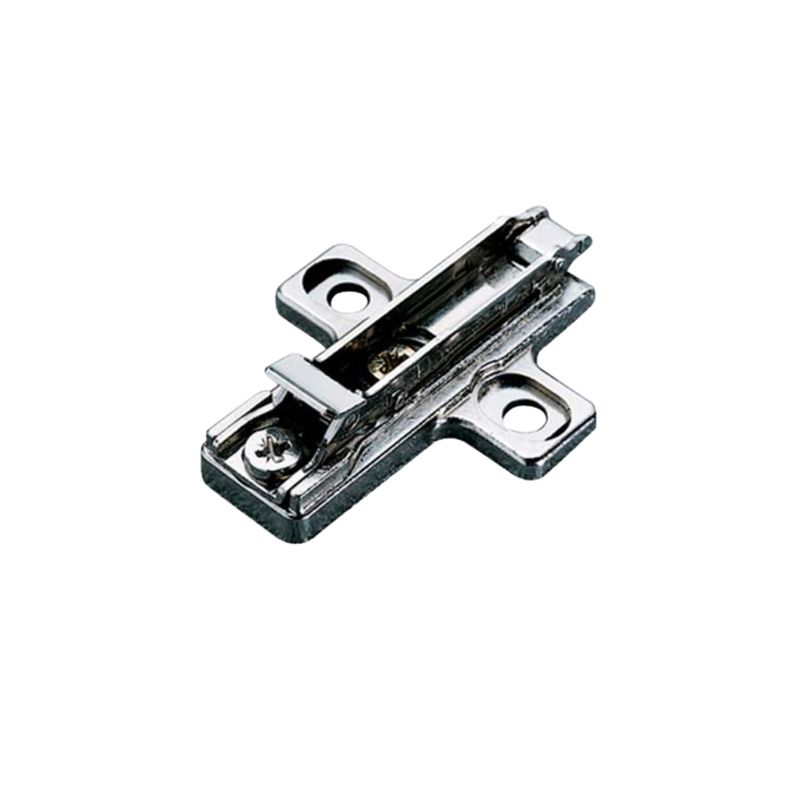 BASETTA CERNIERA A INCASSO SALICE BAR3R A INNESTO RAPIDO IN ACCIAIO NICHELATO – H 0 MM, 37×32 MM