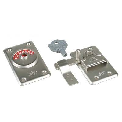CATENACCIO LIBERO OCCUPATO A LEVA IN ACCIAIO NICHELATO + CHIAVE MM 48X80