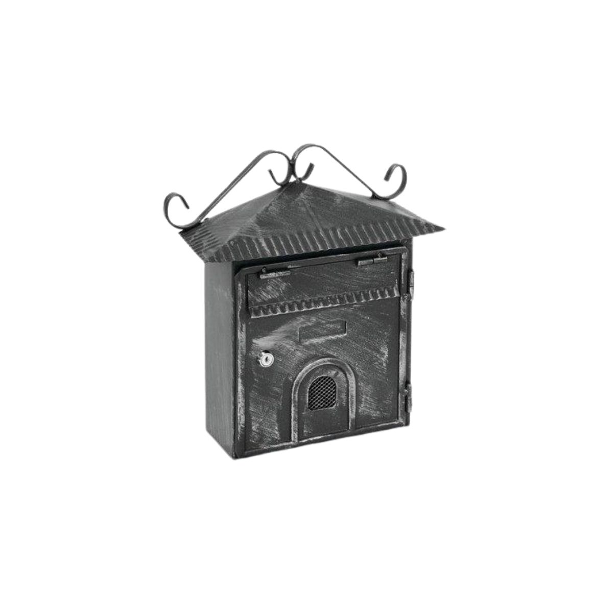 CASSETTA POSTA PORTONCINO PLUS NERO/ARGENTO | ACCIAIO VERN NERO/ARGENTO | MM 220×80 | H 340 MM