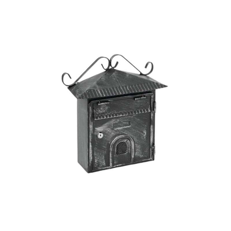 CASSETTA POSTA PORTONCINO PLUS NERO/ARGENTO | ACCIAIO VERN NERO/ARGENTO | MM 220×80 | H 340 MM