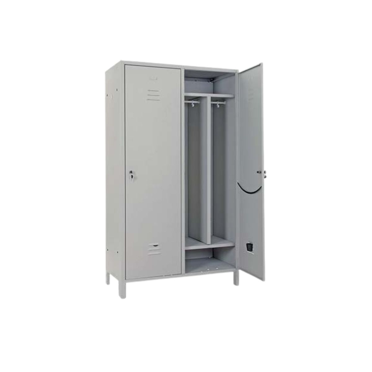 ARMADIO SPORCO/PULITO SCARPIERA MONTATO PROMETAL – VERNICIATO GRIGIO RAL 7035, 2 POSTI, H 1795 MM, 1000×500 MM