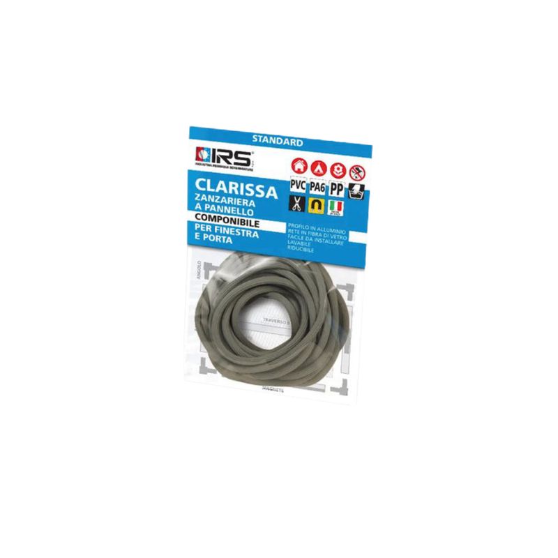 TONDINO FISSA ZANZARIERA CLARISSA IRS| GOMMA GRIGIA | D.MM 5,4 | MT 5