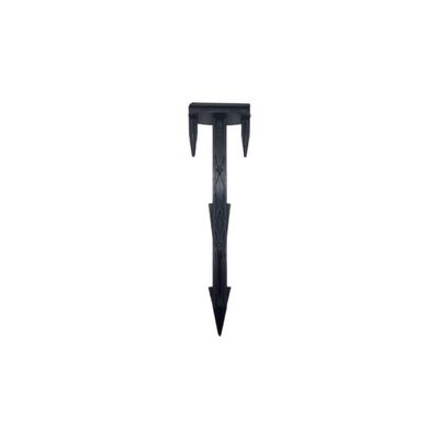 PICCHETTO CHIODO BLOCCA TELO STARS | PLASTICA NERA DENTATA | 45×25 MM | H 16,5 CM | CF PZ 100
