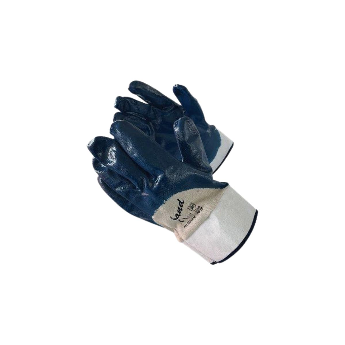 GUANTO NBR BLU AREATO WORKIT| TELA COTONE BIANCO + MANICHETTA | TAGLIA 10