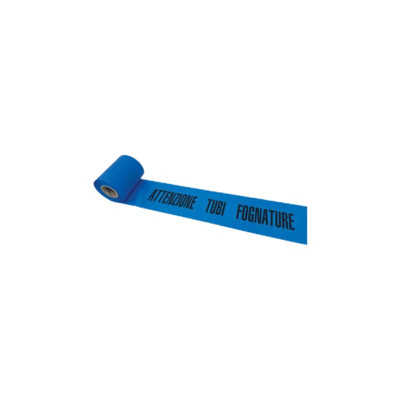 NASTRO SEGNALETICO ATTENZIONE TUBO FOGNATURE| H.MM 100 | ML 200