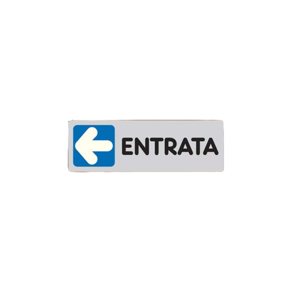 TARGA SEGNALETICA ADESIVA ENTRATA SX | CM 15X5 | VINILE