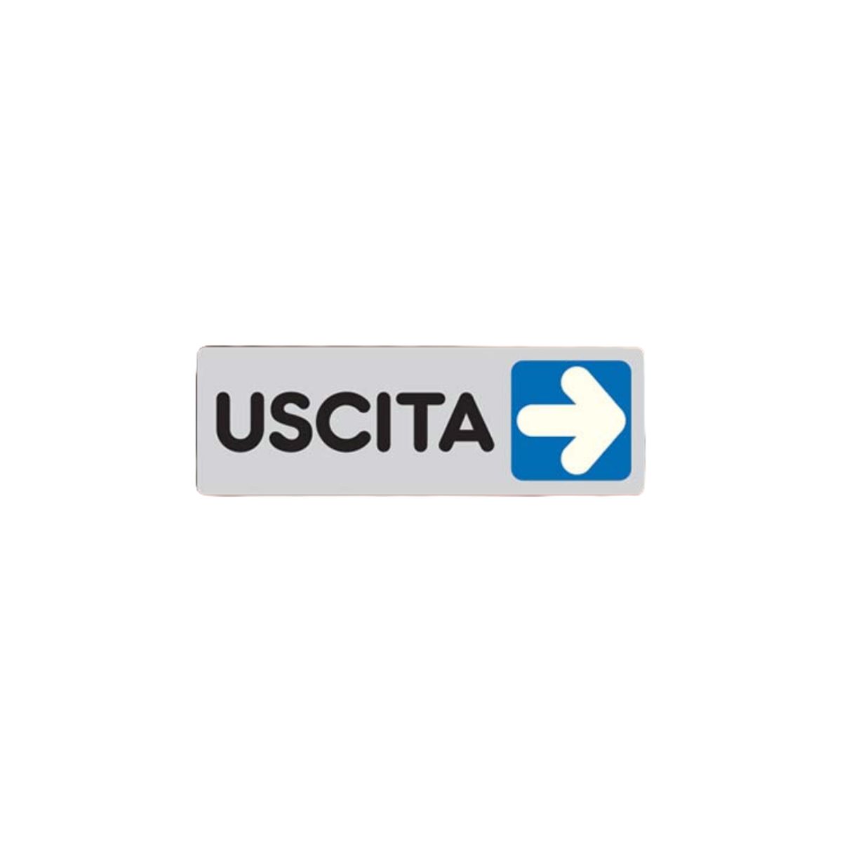 TARGA SEGNALETICA ADESIVA USCITA DX| CM 15X5 | VINILE