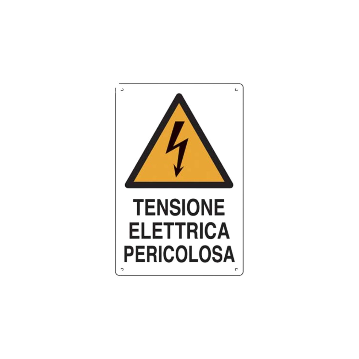 TARGA SEGNALETICA TENSIONE ELETTRICA PERICOLOSA| CM 40X60 | PP