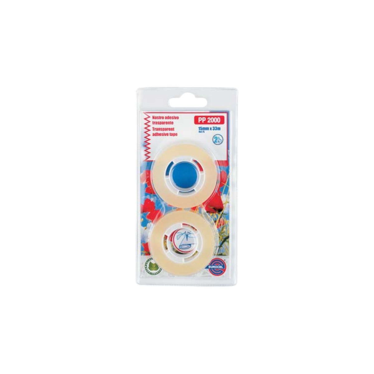 NASTRO ADESIVO TRASPARENTE CASA DUO SELF EUROCEL| PPL MM 15 | ML 33 | CF 2 PZ