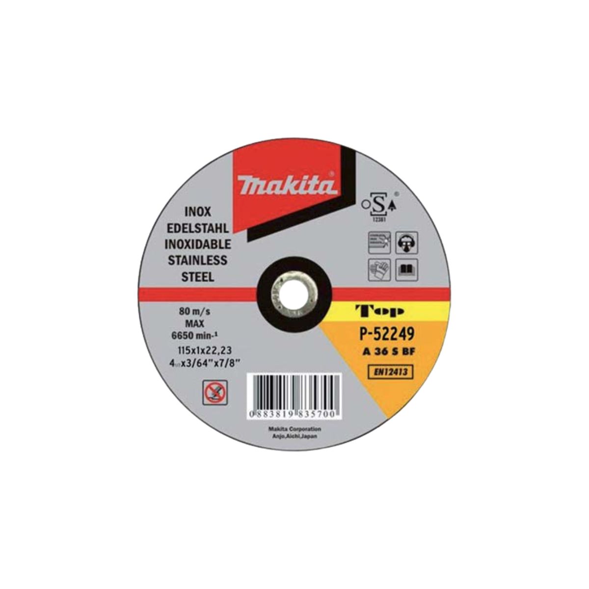 DISCO ABRASIVO TAGLIO FERRO MAKITA | MM 115X22,2| H.MM 1,0|  CF. 50 PZ