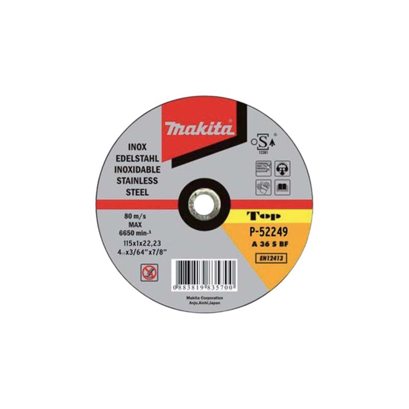 DISCO ABRASIVO TAGLIO FERRO MAKITA | MM 115X22,2| H.MM 1,0| CF. 50 PZ DISCO ABRASIVO TAGLIO FERRO MAKITA | MM 115X22,2| H.MM 1,0| CF. 50 PZ