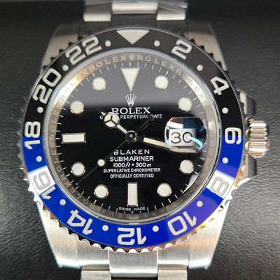 Rolex Batman 40mm Steel GMT-Master II + FREE Gold Plated Sky Dweller