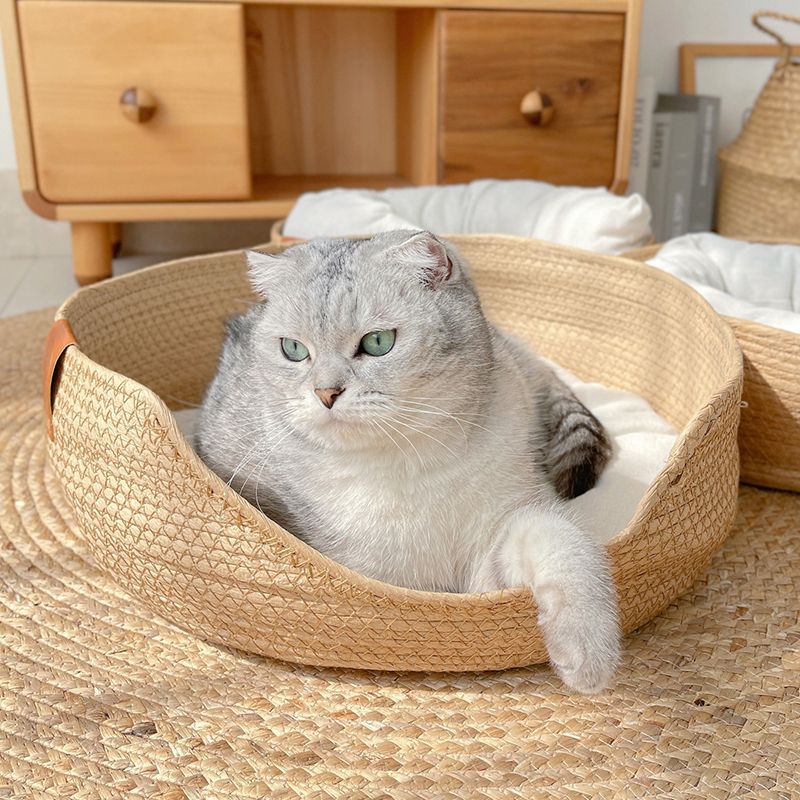 Pet Handmade Bamboo Weaving Nest Bed