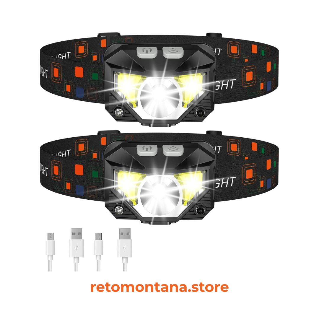 Linterna para cabeza recargable avanzada con sensor LED para trail running nocturno Guatemala